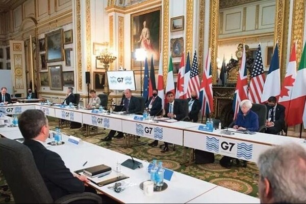 지난해 6월 영국 런던에서 열린 'G7 재무장관 회의'에서 참석자들은 OECD와 130개 회원국이 제안한 대규모 다국적 디지털 기업의 이익에 세금을 부과하는 '글로벌 세제개혁'에 대해 뜻을 모으기로 했다.  (사진= G7 멀티미디어)