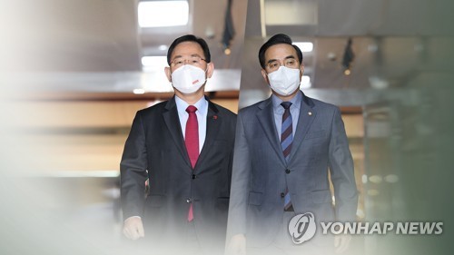 주호영 국민의힘 원내대표(왼쪽)와 박홍근 더불어민주당 원내대표(오른쪽) (사진=연합뉴스)