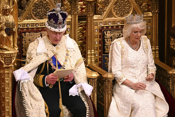 영국 찰스 3세 국왕이 70년 만에 처음으로 웨스트민스터에서 '킹스 스피치'(King's speech)를 하고 있다.  (사진=AP-연합뉴스)